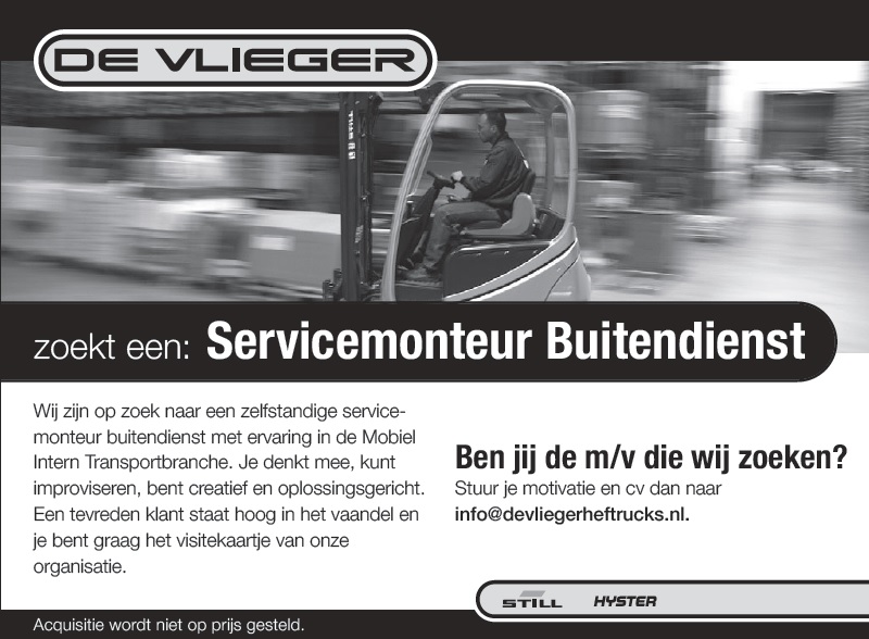 Wij zijn opzoek naar een buitendienst monteur! 